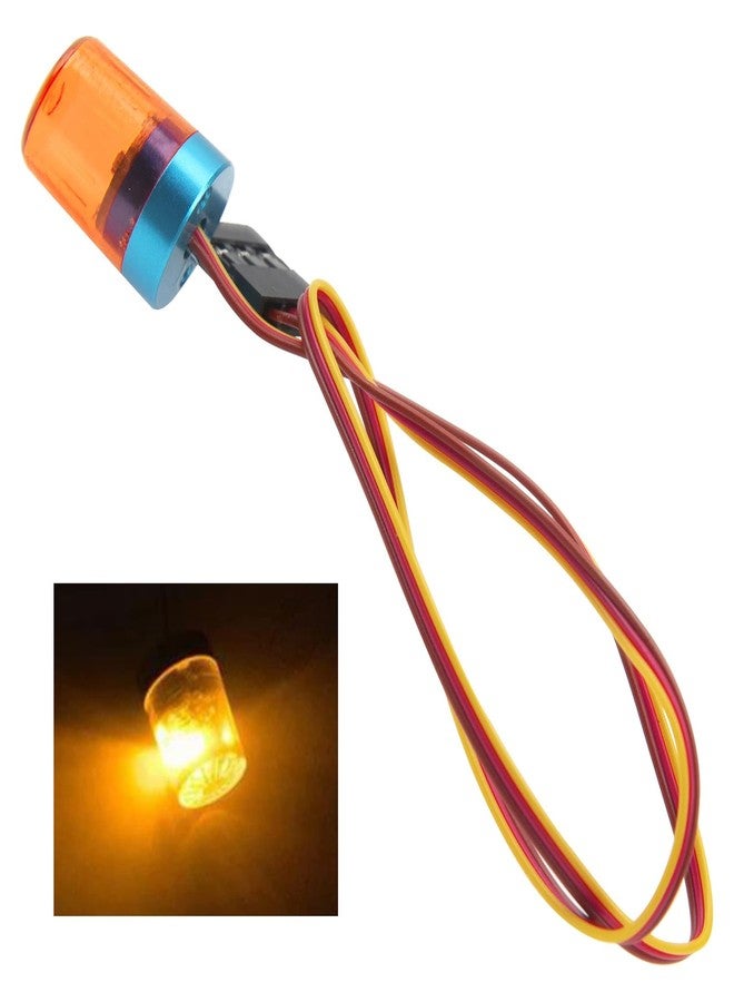 مجموعة مصابيح LED وامضة من KEAcvise (عبوتان) - مصباح إنذار دوار لقطع غيار سيارات التحكم عن بعد، متوافقة مع سيارات الزحف TRX4 وSCX10 بمقياس 1/10، وشاحنات جرارات تامييا بمقياس 1/14 - سيارة التحكم عن بعد برتقالية اللون من Polar Lights - Image 2